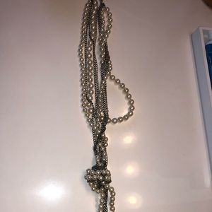 Long Chain Pearl Knotted Necklace
